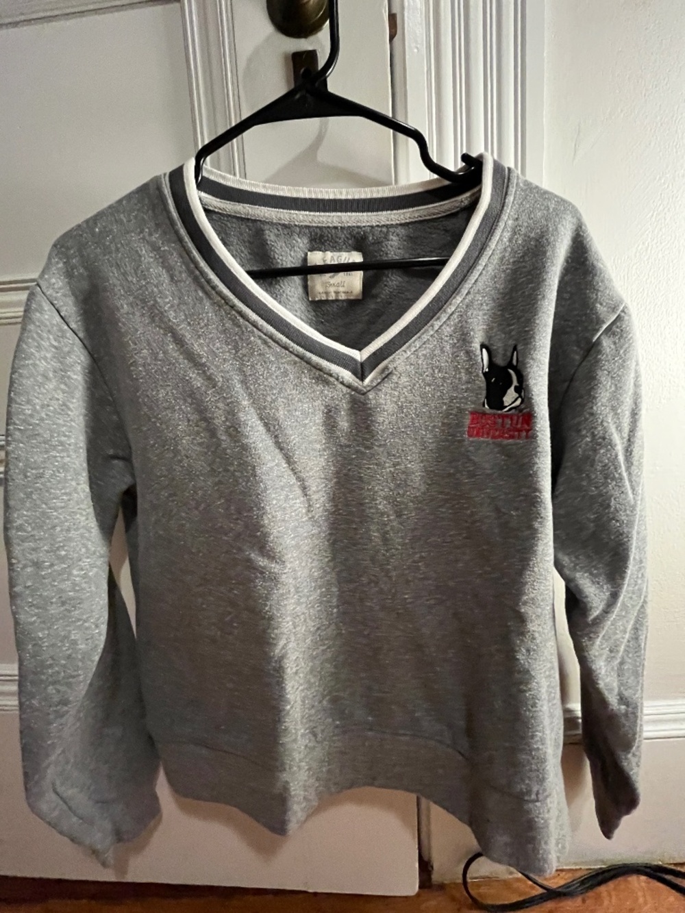 Boston University Crew Neck Sweater with Fleece, Size Small